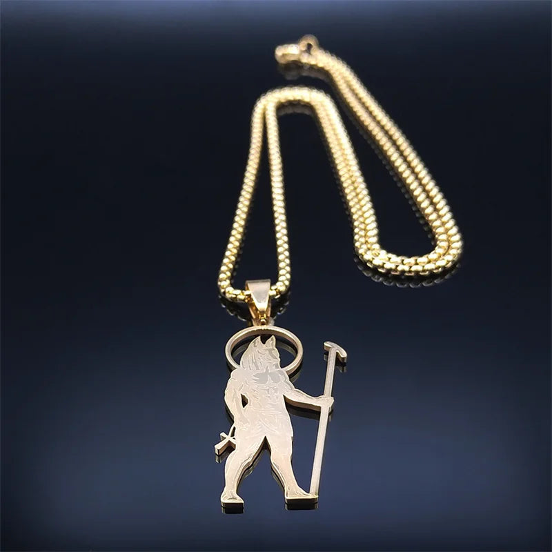 Anubis Gold Pendant Exquisite Vintage Egyptian