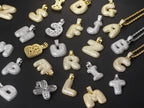 Iced Out Letter Bubble Pendant Necklace