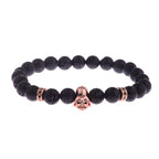 Charm Mens CZ Beaded Bracelets 8mm Bright Black Lava Stone Bracelets Homme Black Matte Bracelets For Women Dropshipping