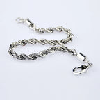 Fashion Men 100% Solid 925 Sterling Silver Bracelet Rope Chain 5MM 17-20CM Bangle For Man & Boy Cuff Jewelry Gift