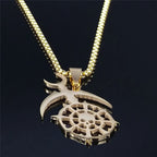 Gold Statement Long Pendant Necklace — Stainless Steel