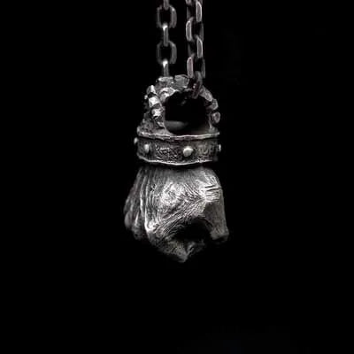 Power Fist Silver Pendant Necklace