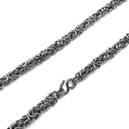 Hypoallergenic Titanium Necklace for Men - 9mm Interlocking Rings Chain Handcrafted Skin-Friendly Jewelry Lightweight Daily Wear