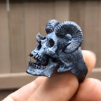 Gothic Steampunk Devil Skull Ring — Stainless Steel