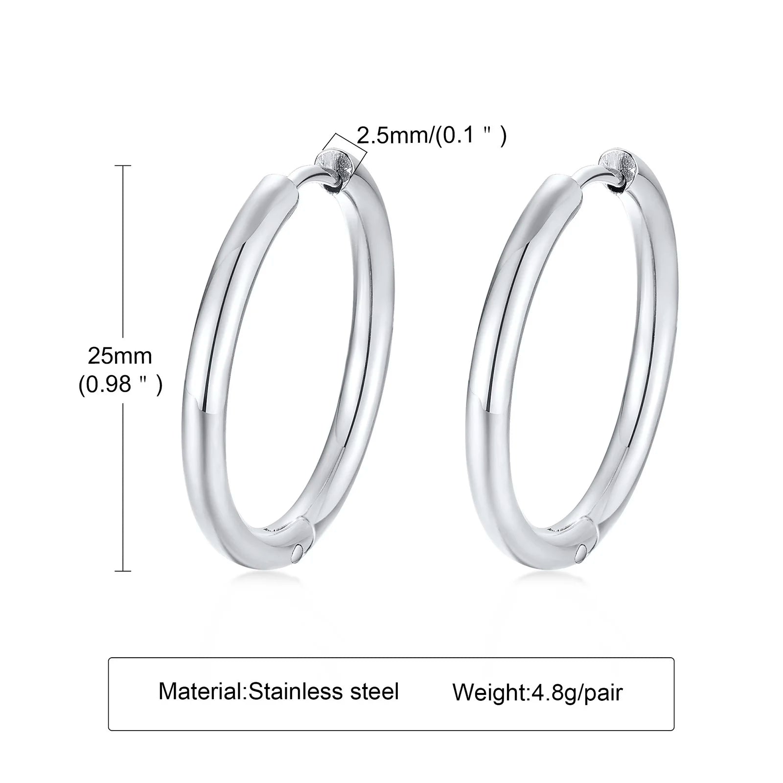 Minimal Huggie Hoop Earrings — Stainless Steel