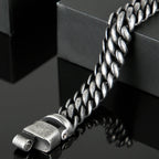 Vintage Man Bracelet 11MM Ancient Black Stainless Steel Men's On Hand Chain Bands Bracelets Male Jewelry Iron Mannen