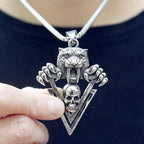 Tiger Tooth Skull Pendant Necklace — Stainless Steel