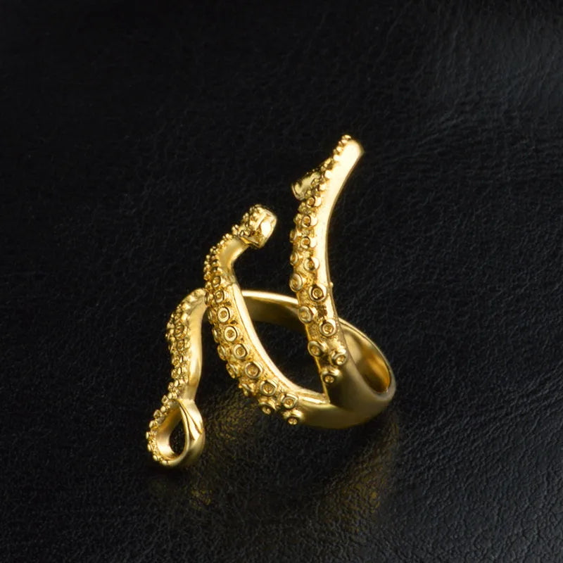 Octopus Tentacle Wrap Finger Ring — Adjustable
