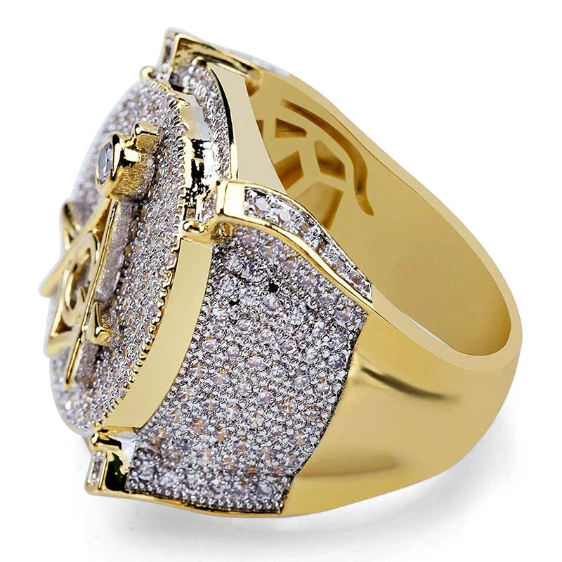 Hip Hop Micro Pave AAA Cubic Zirconia Bling Iced Out Freemasonry Masonic Rings for Men Rapper Jewelry Size 7-11