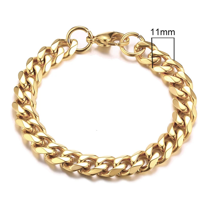 Chunky Curb Chain Bracelet 11mm — Stainless Steel