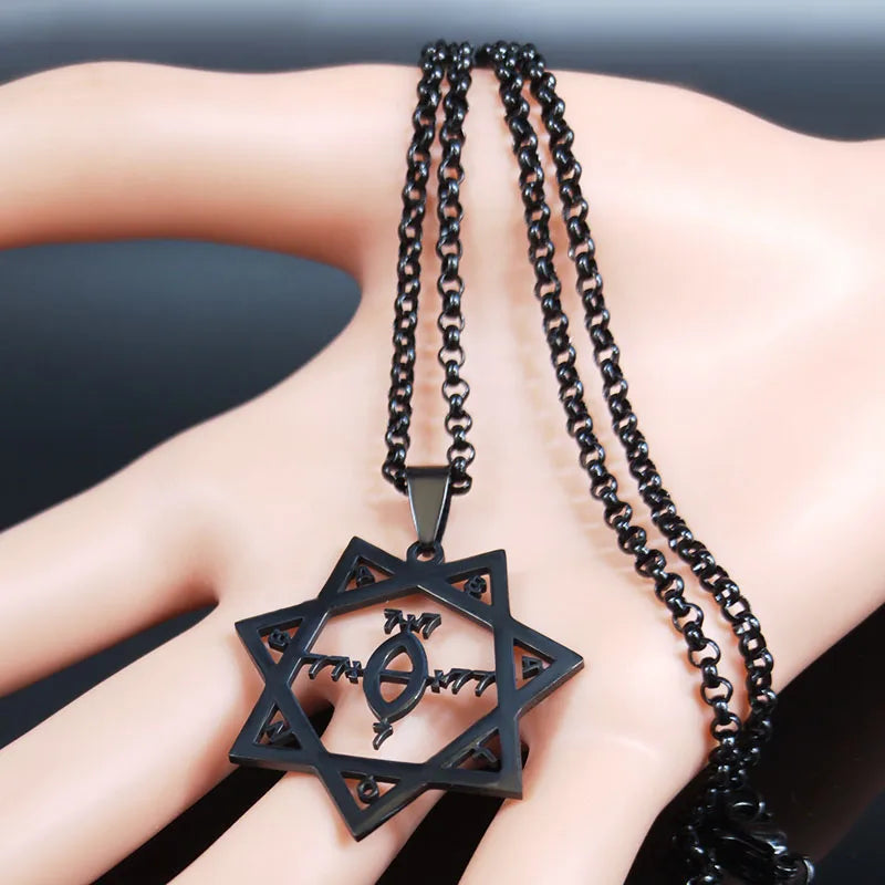 Statement Black Chain Necklace — Stainless Steel