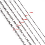1.5/2/2.5/3/4/4.5mm Stainless Steel Cross O Chain Stainless Stele Rolo Necklace For Women Men DIY Jewelry Thin Bracelet Necklace