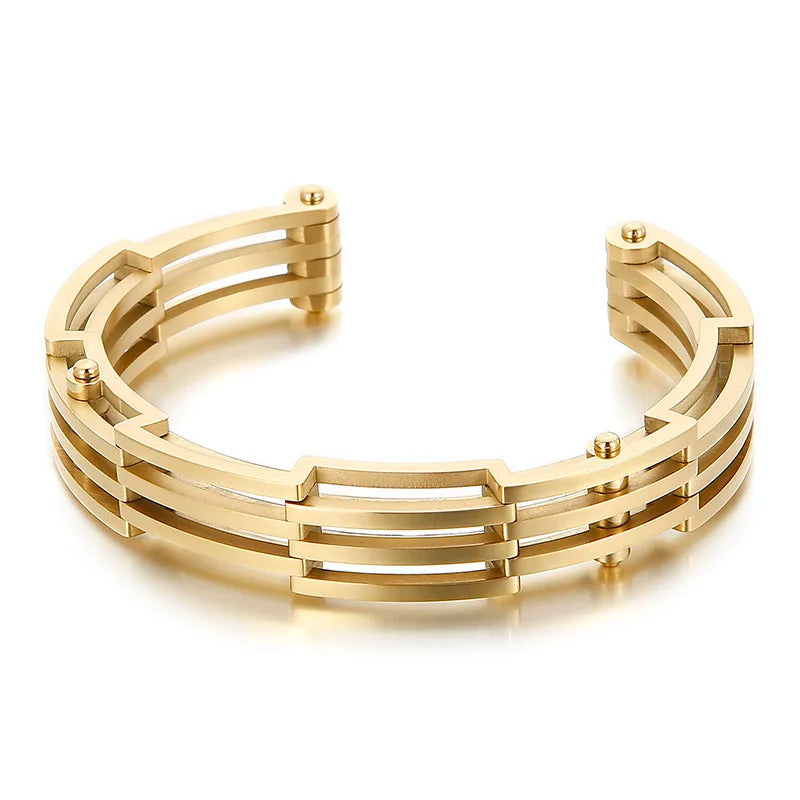 12MM Gold Color 316L Stainless Steel Open Bangle Cuff Bracelet For Man Boys On Hand Jewellery Accessories Logo Name