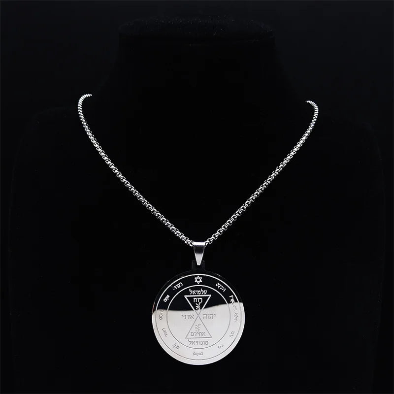 Star Pentacle Silver Pendant Necklace — Stainless Steel