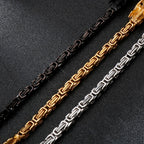 Dragon Head Byzantine Double Link Bracelet — Stainless Steel