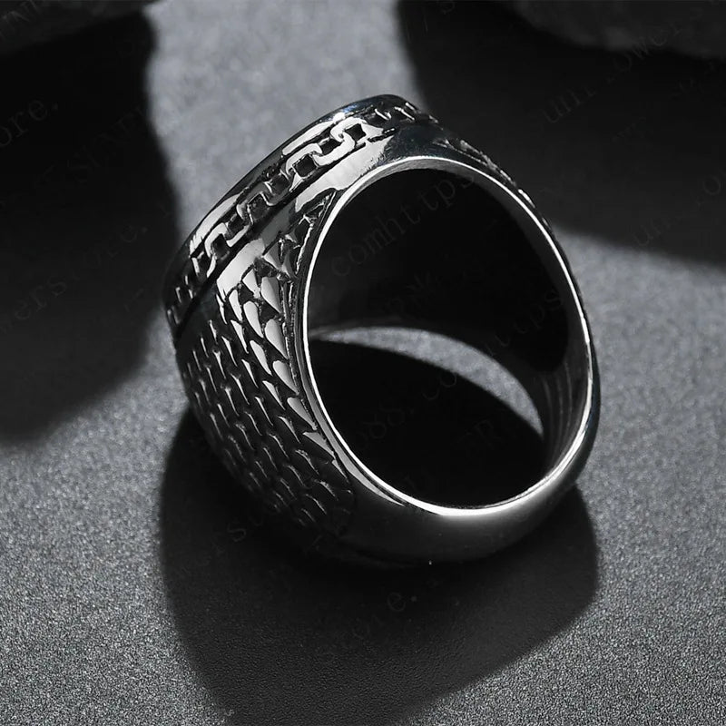 Viking Style Cross Ring Band — 316L Stainless Steel