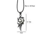 Men's Punk Dragon Flame Pendant Necklace with Cool Leather Chain Fire Phoenix Fashion Jewelry Gift Metal