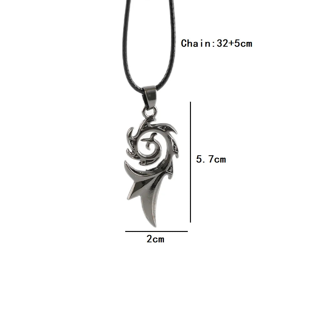 Men's Punk Dragon Flame Pendant Necklace with Cool Leather Chain Fire Phoenix Fashion Jewelry Gift Metal