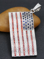 American Flag Pendant — 925 Silver