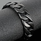 Masculine Brushed Black Stainless Steel Bracelet for Man Men's Bracelets Nickel-Free Hypoallergenic Jewelry Gifts for
