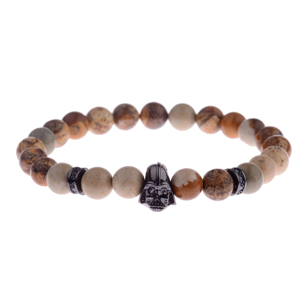 Charm Mens CZ Beaded Bracelets 8mm Bright Black Lava Stone Bracelets Homme Black Matte Bracelets For Women Dropshipping
