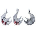 Men's Moon Shaped Mouth Face Pendant Iced Out Bling 5A CZ Cubic Zircon Tennis Chain Personality Hip Hop Rock Necklace Jewelry