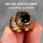 Stainless Steel Men Rings Rhinestone United States Punk Rock Hip Hop For Biker Male Boyfriend Jewelry Creativity Gift Wholesale
