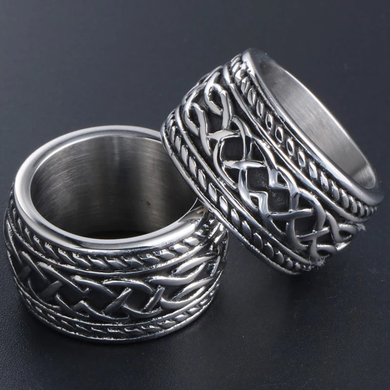 Vintage Wedding Rings For Man Women 316l Stainless Steel Male Ring Finger Jewelry Charm Party Birthday Gift Waterproof