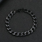 Black Chain Necklace Bracelet Set 8mm — Stainless Steel