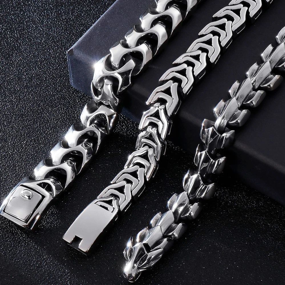 Big Size 20/22/24CM Long Heavy Stainless Steel Man Bracelet Men's Link Chain Bracelets Metal Bangles Massive On Hand