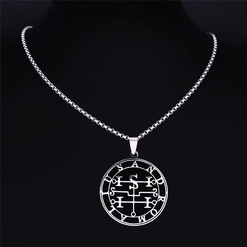 Baphomet Steel Pendant Seal Andromalius Men/women