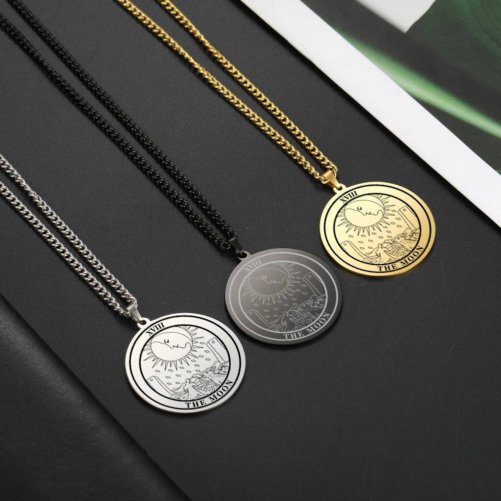 Tarot Card Pendant Necklace — Stainless Steel