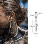 Silver Paperclip Hoop Earrings — Stainless Steel