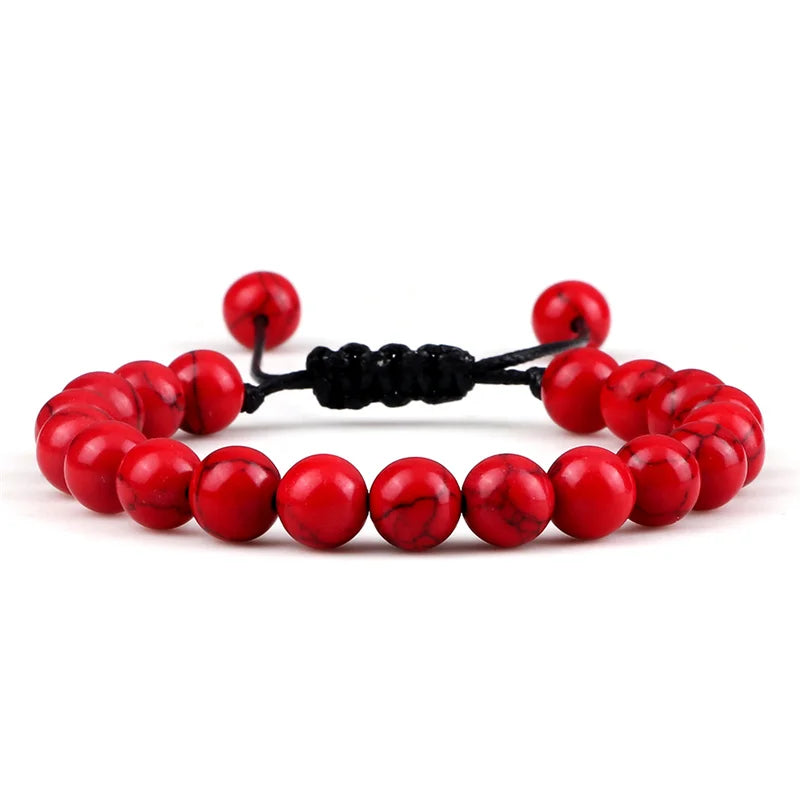 Beads Bracelet Adjustable 8mm Black Onyx Lava Tiger Eye Natural Stone Men Bracelets Healing Yoga Jewelry Gift for Women