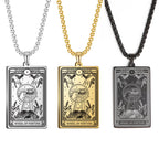 Dawapara Skeleton Tarot Necklace Amulet Marigold Tarot Card Major Arcana Necklaces Halloween Gift Stainless Steel