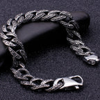 12MM 316L Stainless Steel Cuban Chain Bracelet Man Vintage Men's Bracelets Male Viking Jewelry Armband Boyfriend