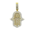 Iced Out Hamsa Hand Pendant Necklace Micro Pave Cubic Zirconia For Women Bling 5A CZ Box Chain Hip hop Boy Men Jewelry