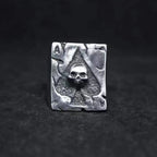 Free Shipping Punk Silver Color Ace of Spades Skull Ring 316L Stainless Steel Classic Poker Heart Letter A Rings OSR006
