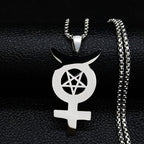 Star Steel Pendant Inverted Mercury Pentagram