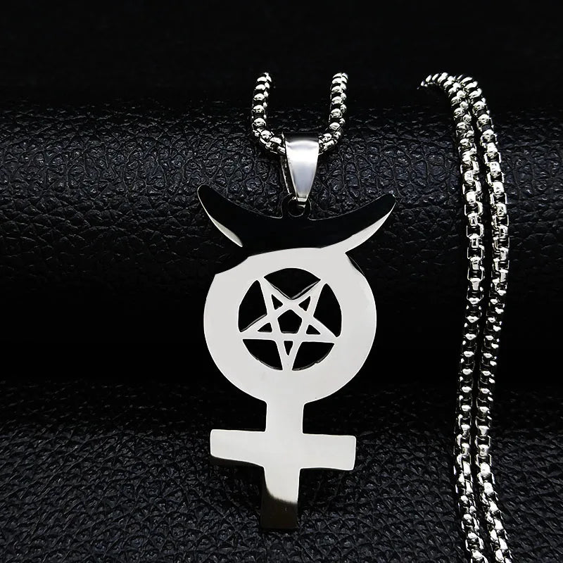 Star Steel Pendant Inverted Mercury Pentagram