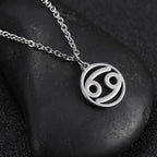 Lemegeton Zodiac Women's Necklace 12 Constellations Stainless Steel Pendant Choke Astrology Aries Leo Ring Jewelry Birthday Gift