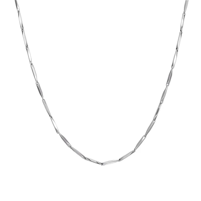 Rhombus Chain Necklace 2mm & 3mm — Stainless Steel, 50cm & 60cm