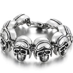 Steampunk Rock Skull Bracelet for Men In Waterproof Stainless Steel Skeleton Men's Bracelet Man Bike Jewelry Boys