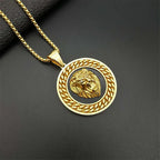 Lion Head Cuban Chain Pendant — Gold