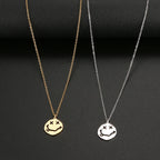 Face Pendant Necklace — Stainless Steel