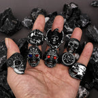Skeleton Punk Men's Ring Rock Motorcycle Stainless Steel Ring Titanium Steel Casting Creative Gift