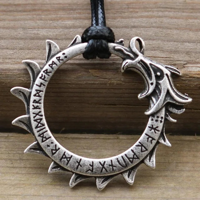 Slavic Norway Valknut with the Elder Futhark Runes Pagan Amulet Pendant Men Necklace Scandinavian Viking Jewelry