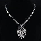 Wolf Pendant Necklace — Silver Stainless
