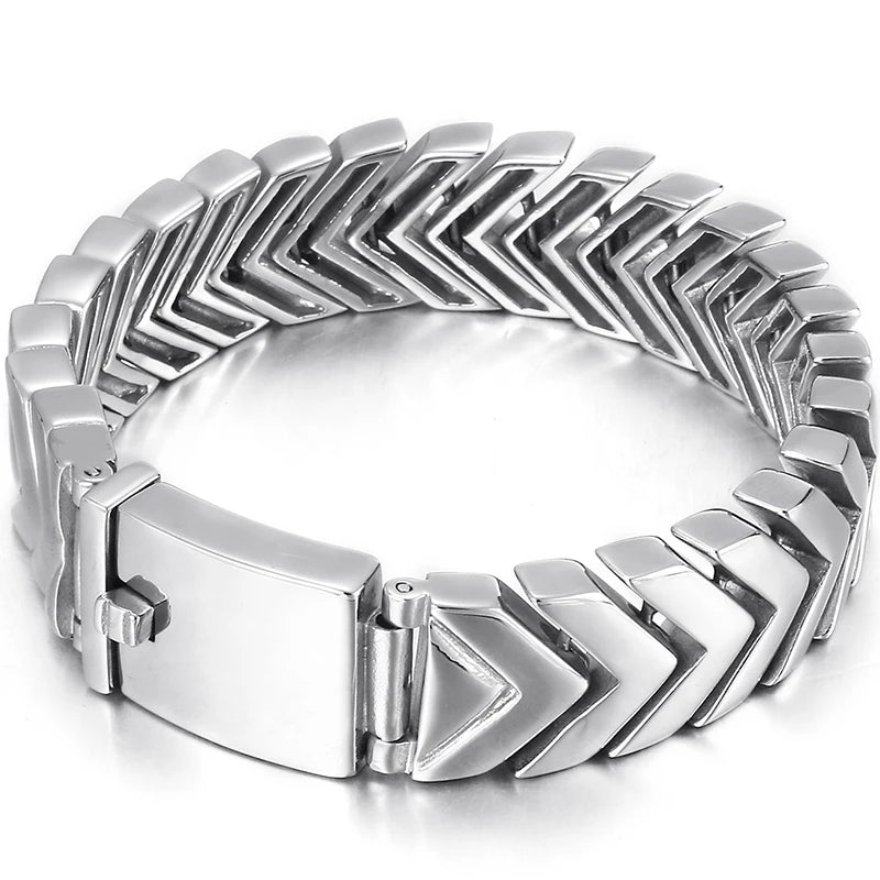 Punk Snake Bone Style Bracelet Men Heavy Quality Polished Stainless Steel Men's Bracelets & Bangles 2021 Birthday Gifts