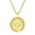 Kinitial Stainless Steel Cancer Zodiac Necklace Pendant for Women Girls Twelve Constellation Chocker Necklaces Jewelry Gift